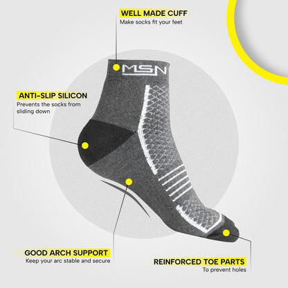Men’s Cotton Ankle Length Socks (Medium Size) – Comfortable Breathable Fit | Ideal for Regular Foot Size | Pack of 4 Pairs