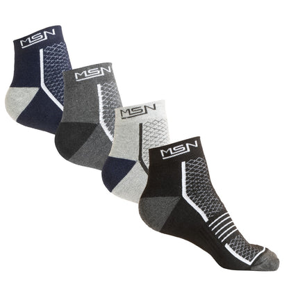 Men’s Cotton Ankle Length Socks (Medium Size) – Comfortable Breathable Fit | Ideal for Regular Foot Size | Pack of 4 Pairs