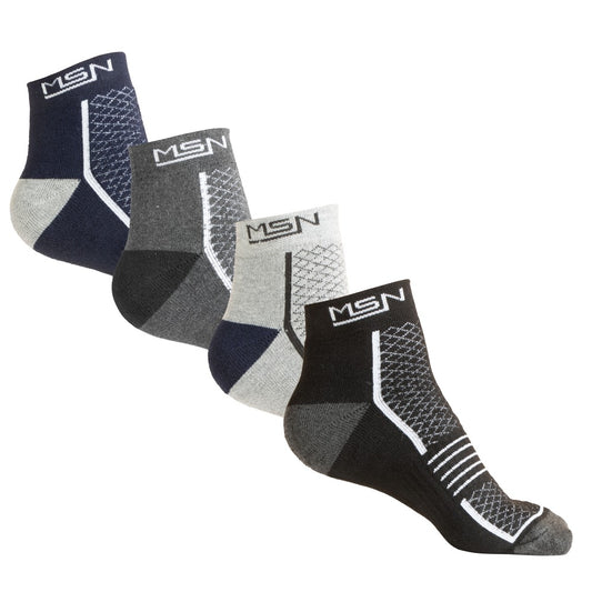 Men’s Cotton Ankle Length Socks (Medium Size) – Comfortable Breathable Fit | Ideal for Regular Foot Size | Pack of 4 Pairs