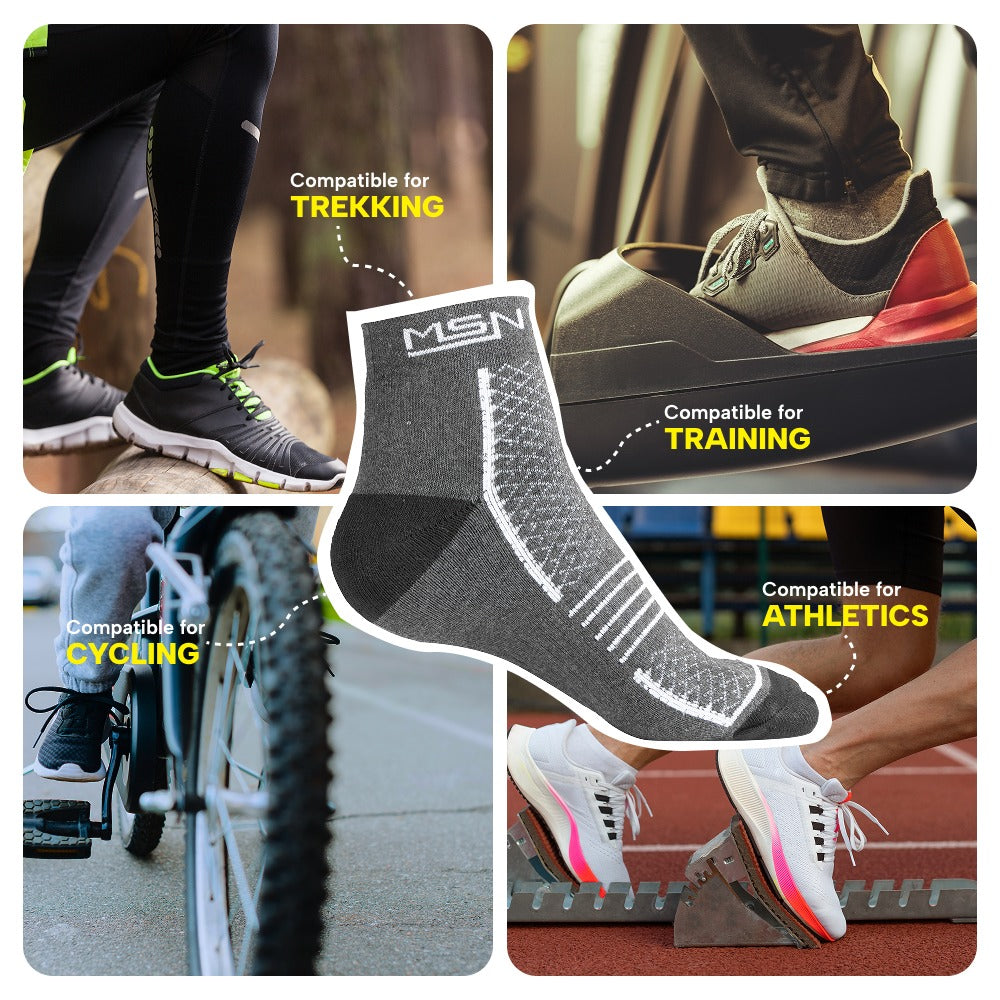 Men’s Cotton Ankle Length Socks (Medium Size) – Comfortable Breathable Fit | Ideal for Regular Foot Size | Pack of 4 Pairs