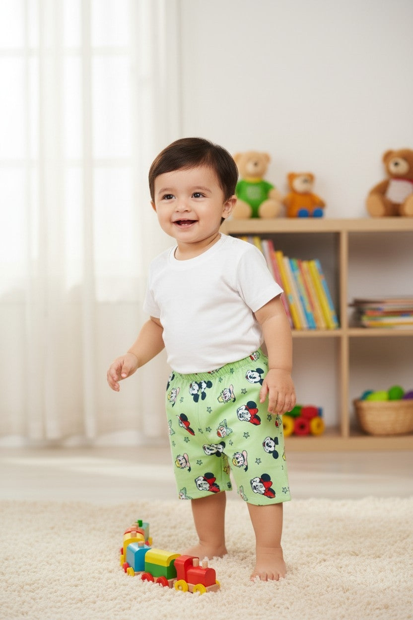 Kids Summer Cotton Shorts (Pack of 5) | Breathable Elastic Waist Shorts for Boys & Girls