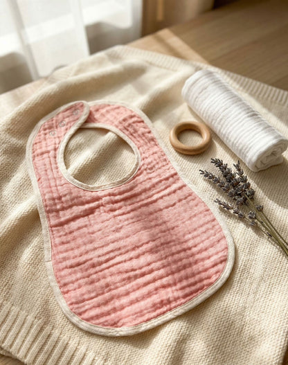 Tribe tech Muslin Washcloths & Bibs Set | 100% Cotton Towels & 6-Layer Feeding Bibs for Infants, Soft, Gentle, Washable & Reusable, Comfortable for Newborns & Toddlers