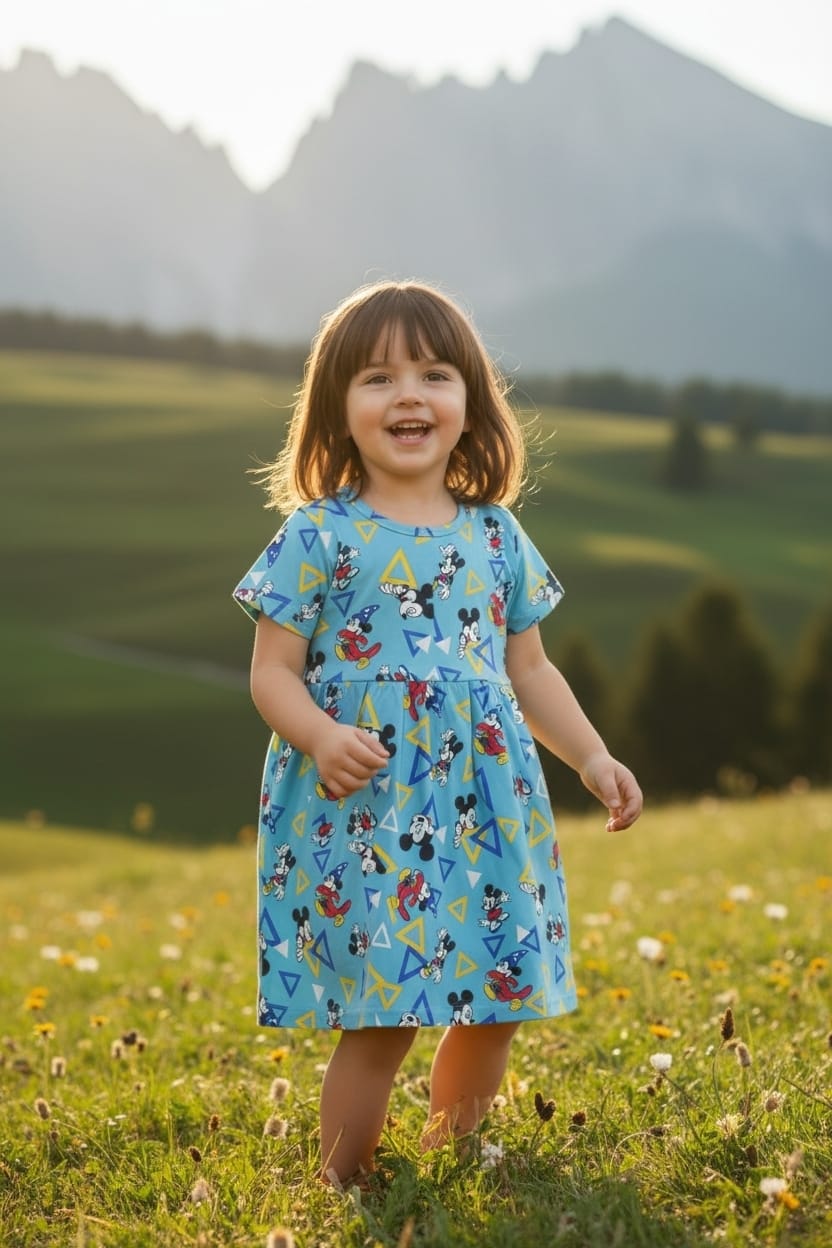 Tribe Tech Baby Girls Regular Fit 100% Cotton Half Sleeve Girls Knee Length Frock Pack of 6