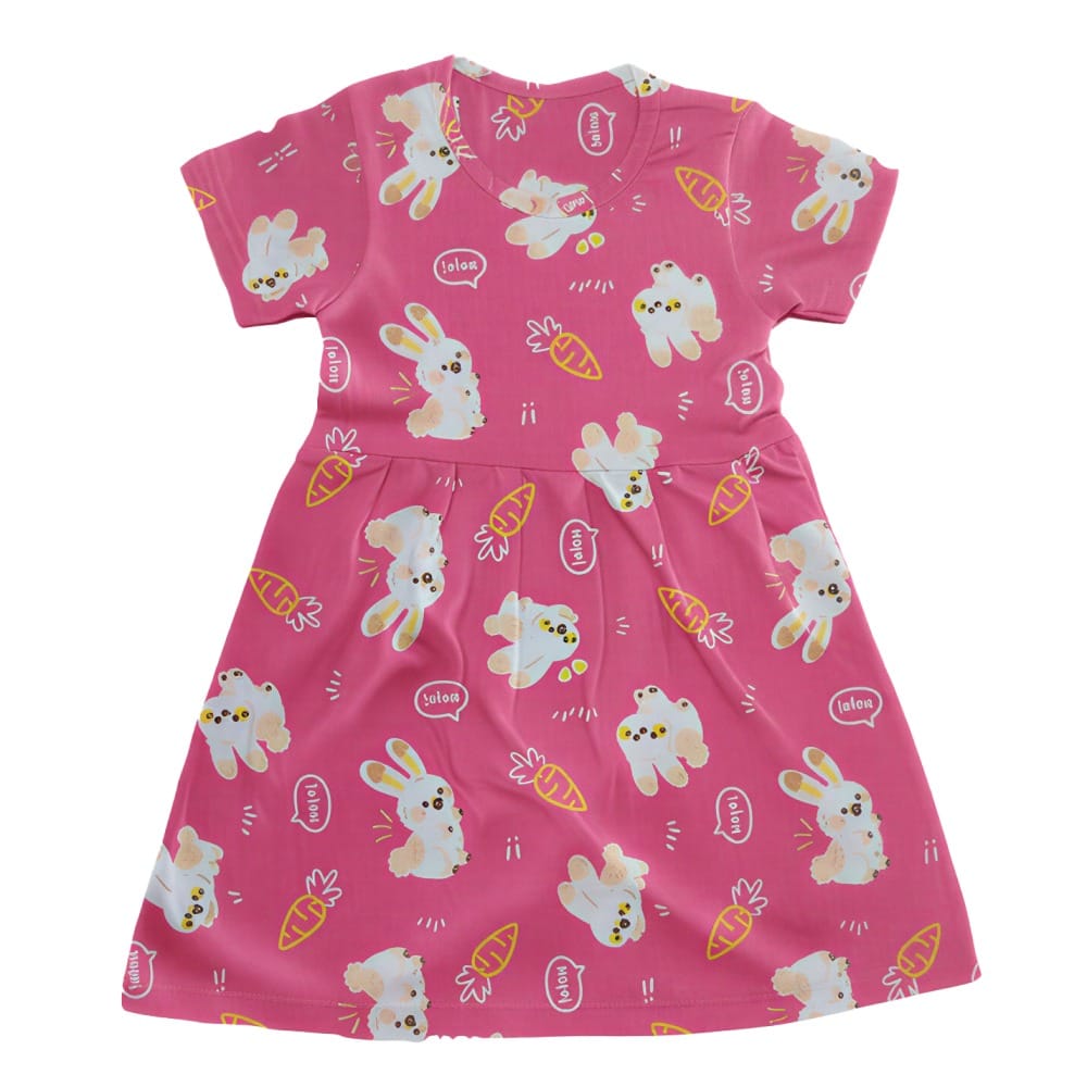 Tribe Tech Baby Girls Regular Fit 100% Cotton Half Sleeve Girls Knee Length Frock Pack of 6