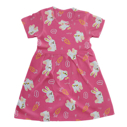 Tribe Tech Baby Girls Regular Fit 100% Cotton Half Sleeve Girls Knee Length Frock Pack of 6