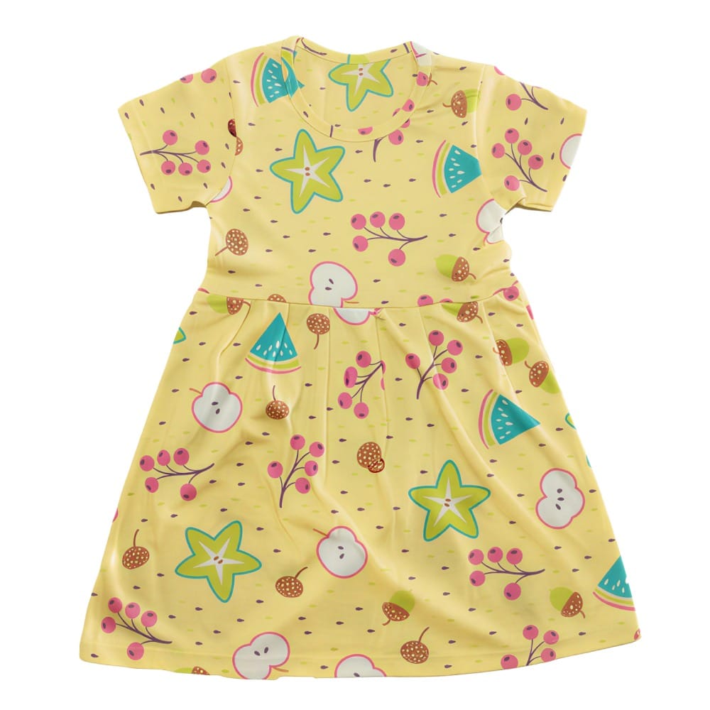 Tribe Tech Baby Girls Regular Fit 100% Cotton Half Sleeve Girls Knee Length Frock Pack of 6