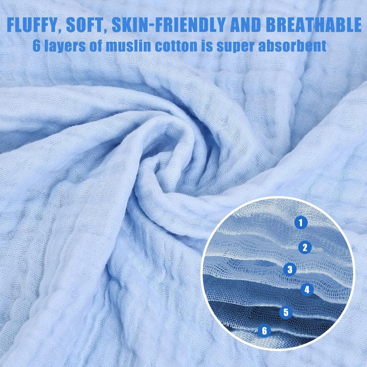 Muslin Cotton 6 Layer Baby Quilt/Dream Blanket for Newborn Girls & Boys, Lightweight Newborn Nursery & Crib Blanket, Baby Shower Gift