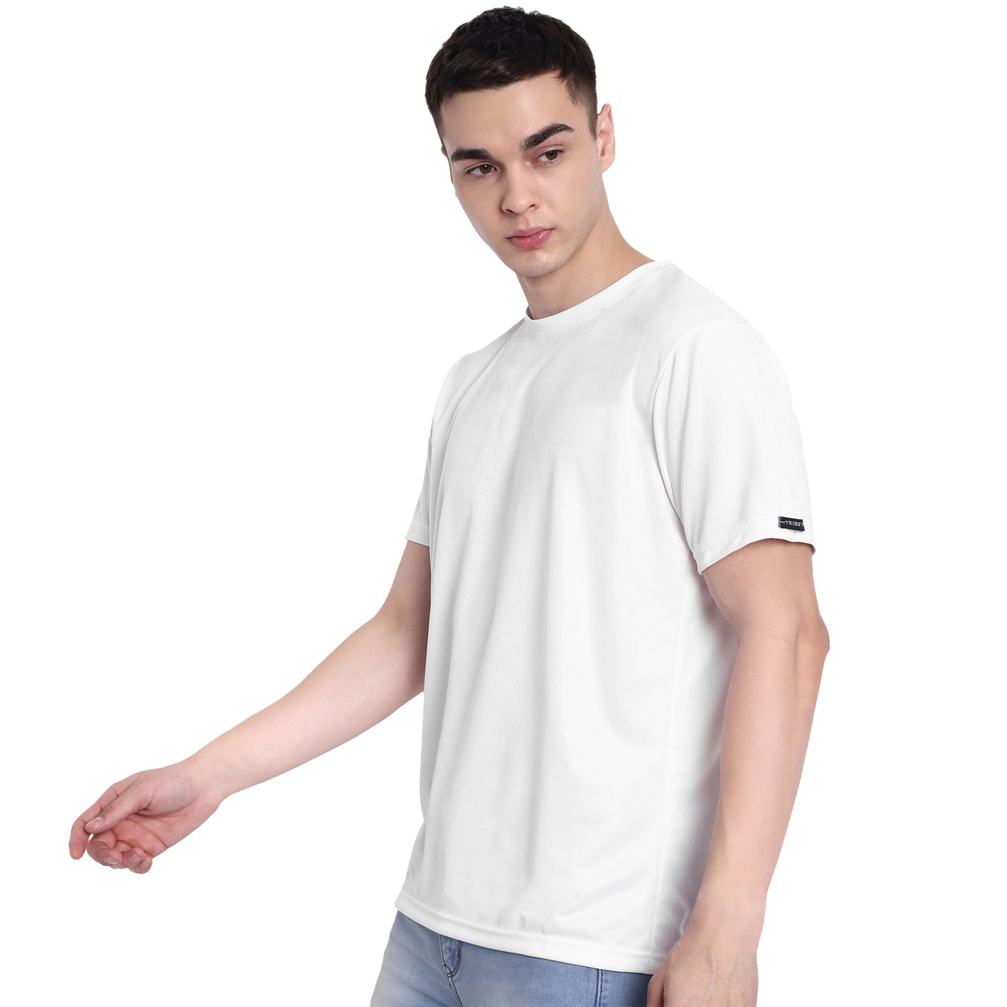 Men's Pure White Round Neck T-Shirt | Regular Fit | Soft & Breathable Casual Crew Neck Tee