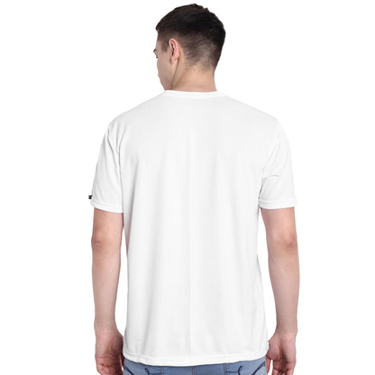 Men's Pure White Round Neck T-Shirt | Regular Fit | Soft & Breathable Casual Crew Neck Tee