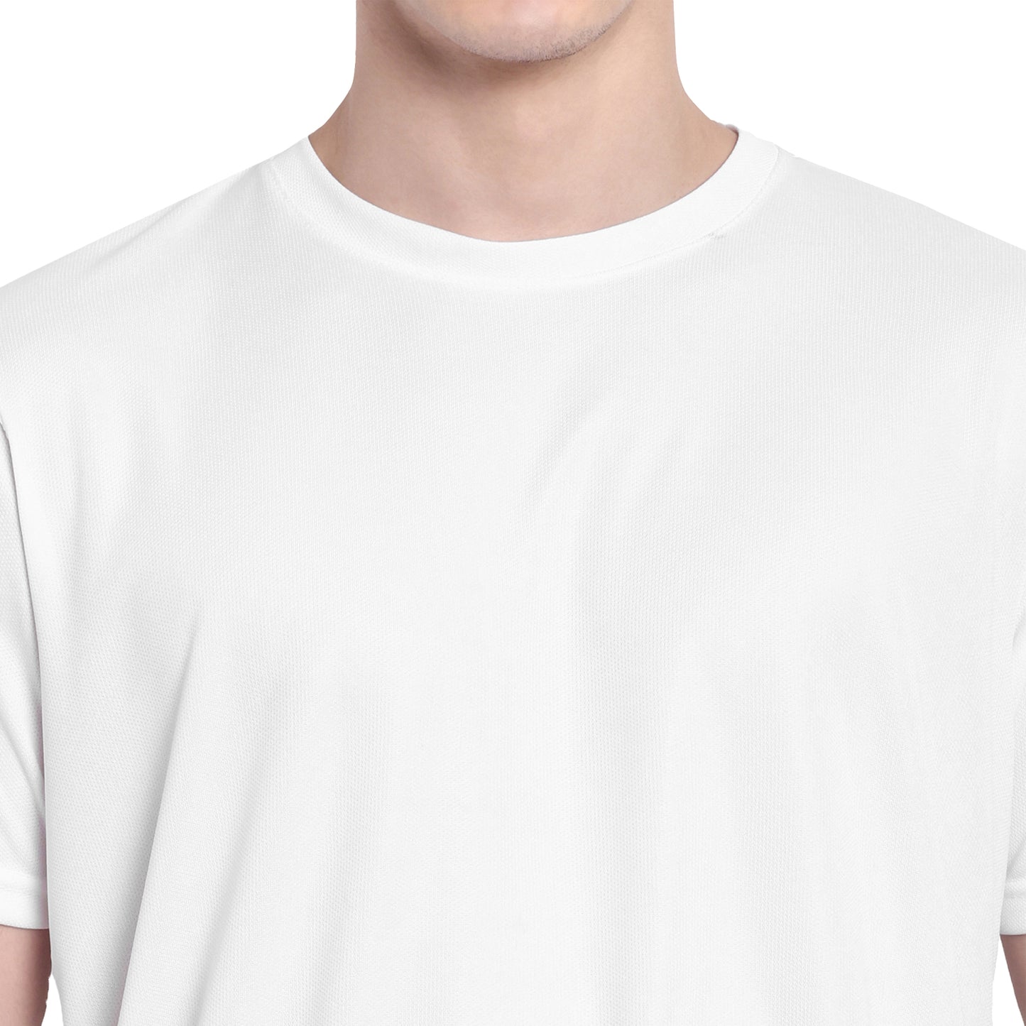 Men's Pure White Round Neck T-Shirt | Regular Fit | Soft & Breathable Casual Crew Neck Tee